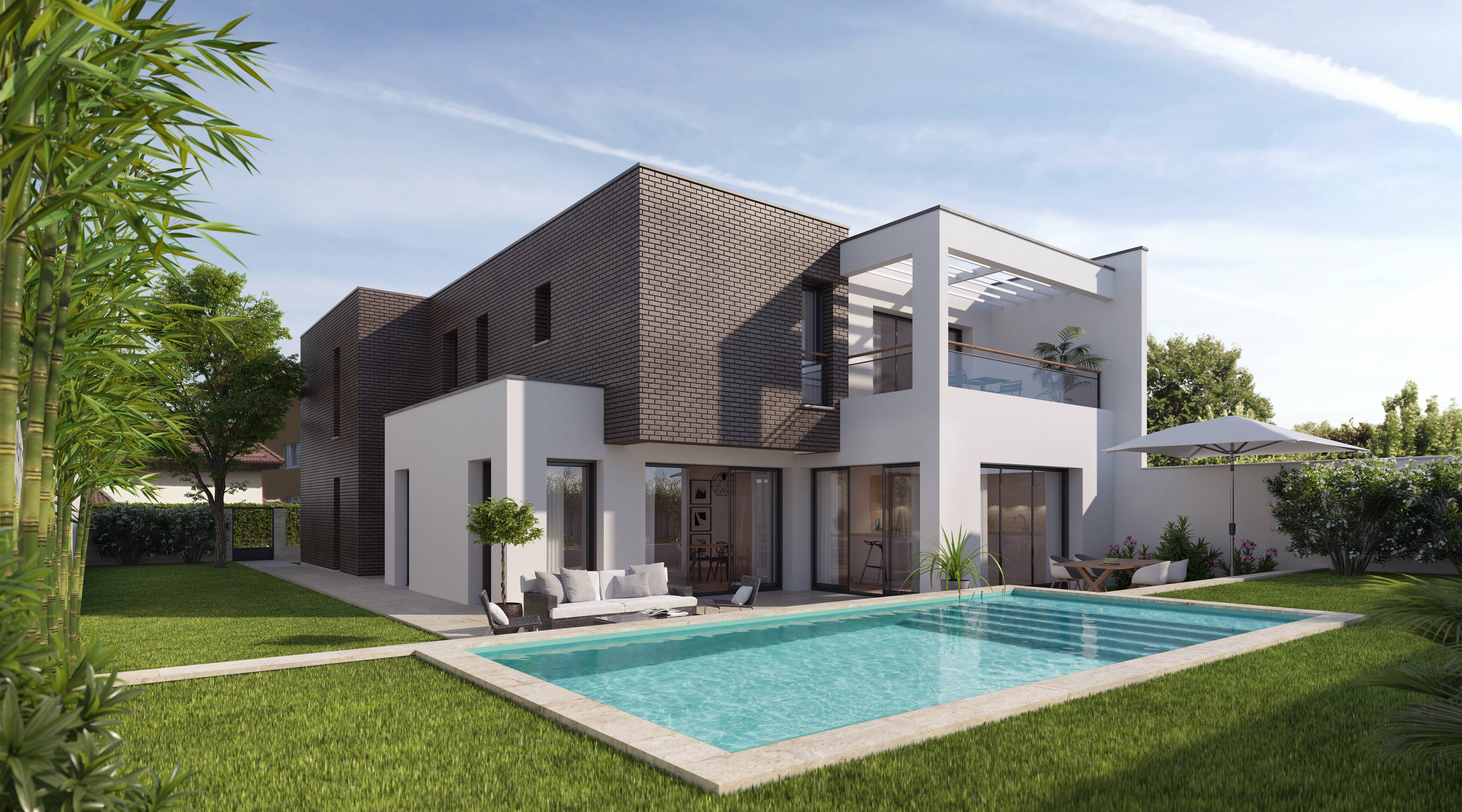 Programme immobilier neuf Le Bouscat maisons individuelles avec piscine