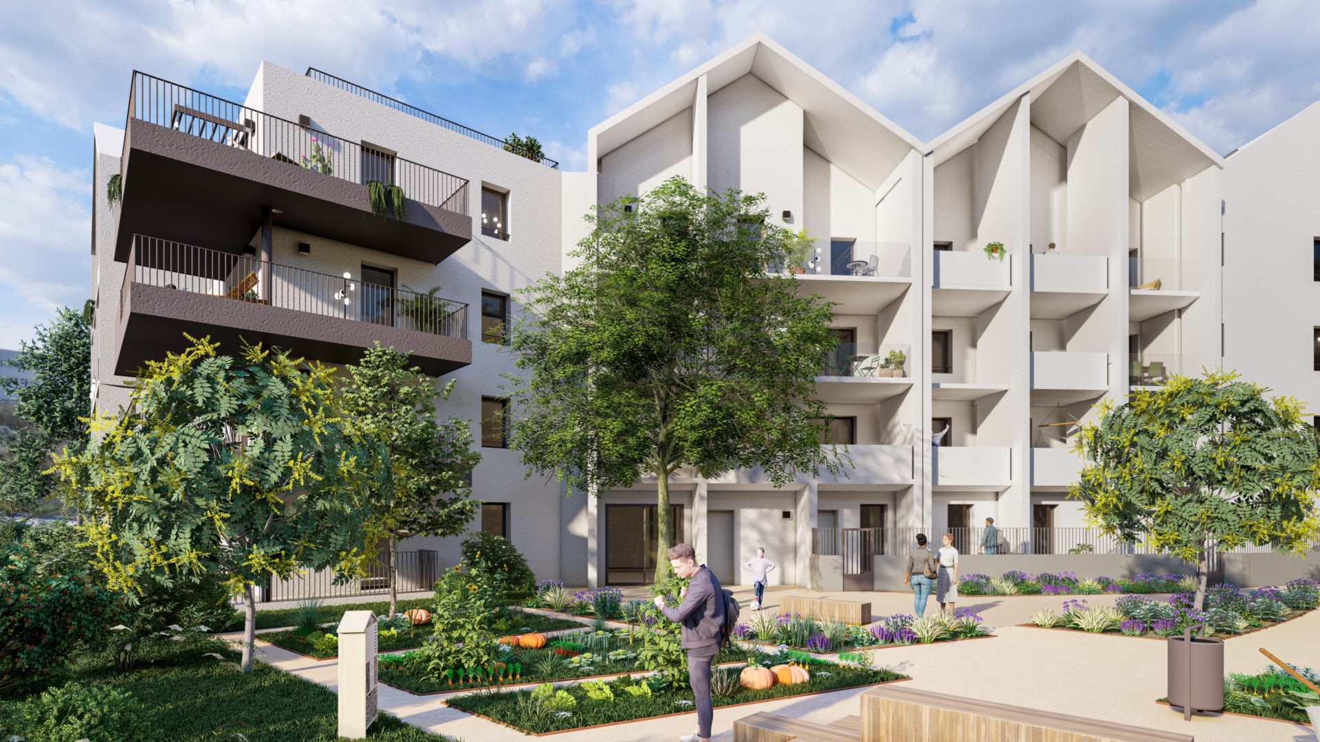 Programme immobilier neuf Saint-Jean-de-Védas face au parc classé de la Peyrière