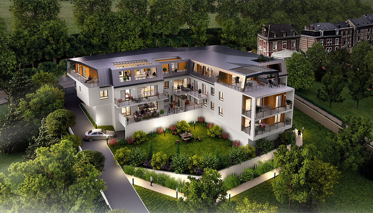 Programme immobilier neuf Mont-Saint-Aignan vues sur le Val Saint-André