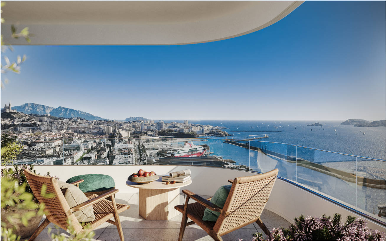 Programme immobilier neuf Marseille 2 Joliette résidence d'exception vue mer