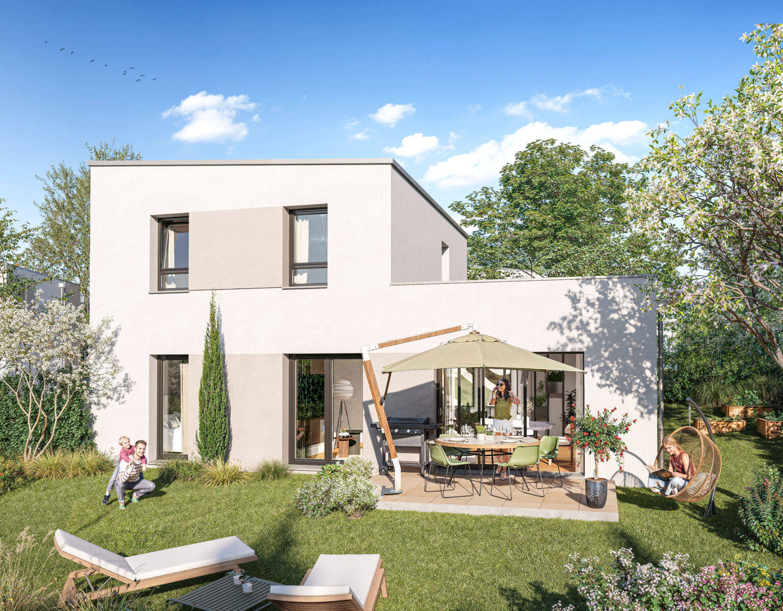 Concarneau maisons neuves quartier verdoyant Menires